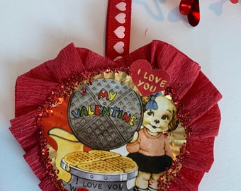 Vintage Valentine Banner/Garland| Valentine's Day Decoration| Animal Valentine Banner| Pink/Red Victorian Banner/Garland