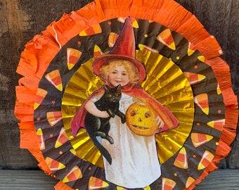 Vintage Halloween Ornament| Vintage Paper Halloween Ornament| Halloween Banner| Halloween Decoration| Victorian Halloween Decor