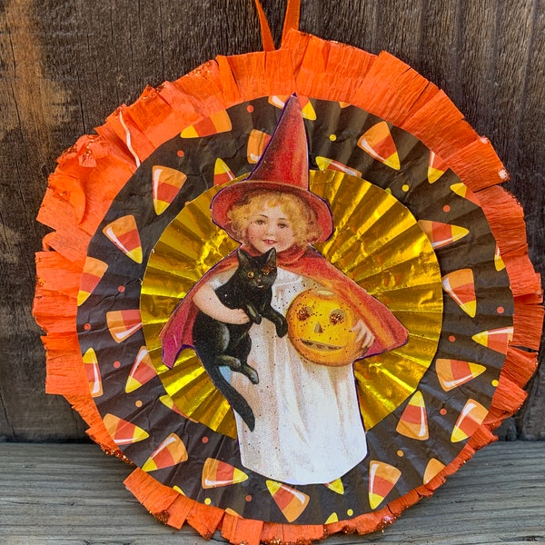 Vintage Halloween Ornament| Vintage Paper Halloween Ornament| Halloween Banner| Halloween Decoration| Victorian Halloween Decor