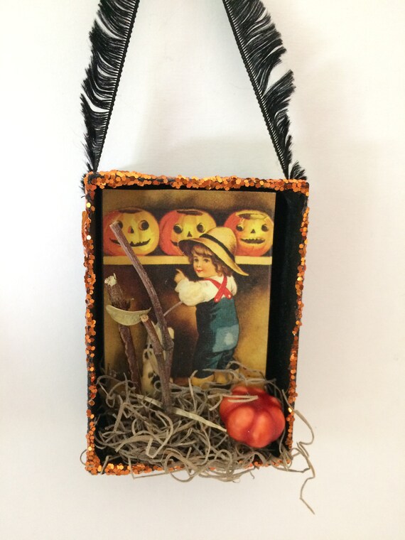 Vintage Halloween Shadow Box Ornament | Halloween Ornament | Vintage Halloween | Halloween Decoration |