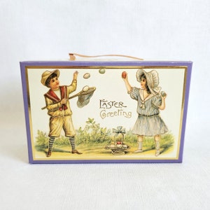 vintage Merrimack Voeux de Pâques boîte de bonbons/cadeau en carton