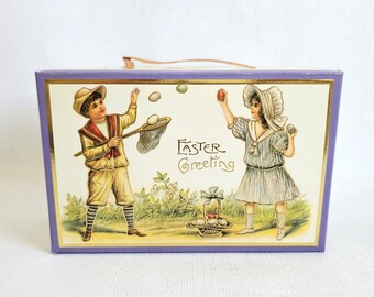 Vintage Merrimack Easter Greetings Cardboard Candy/Gift Box