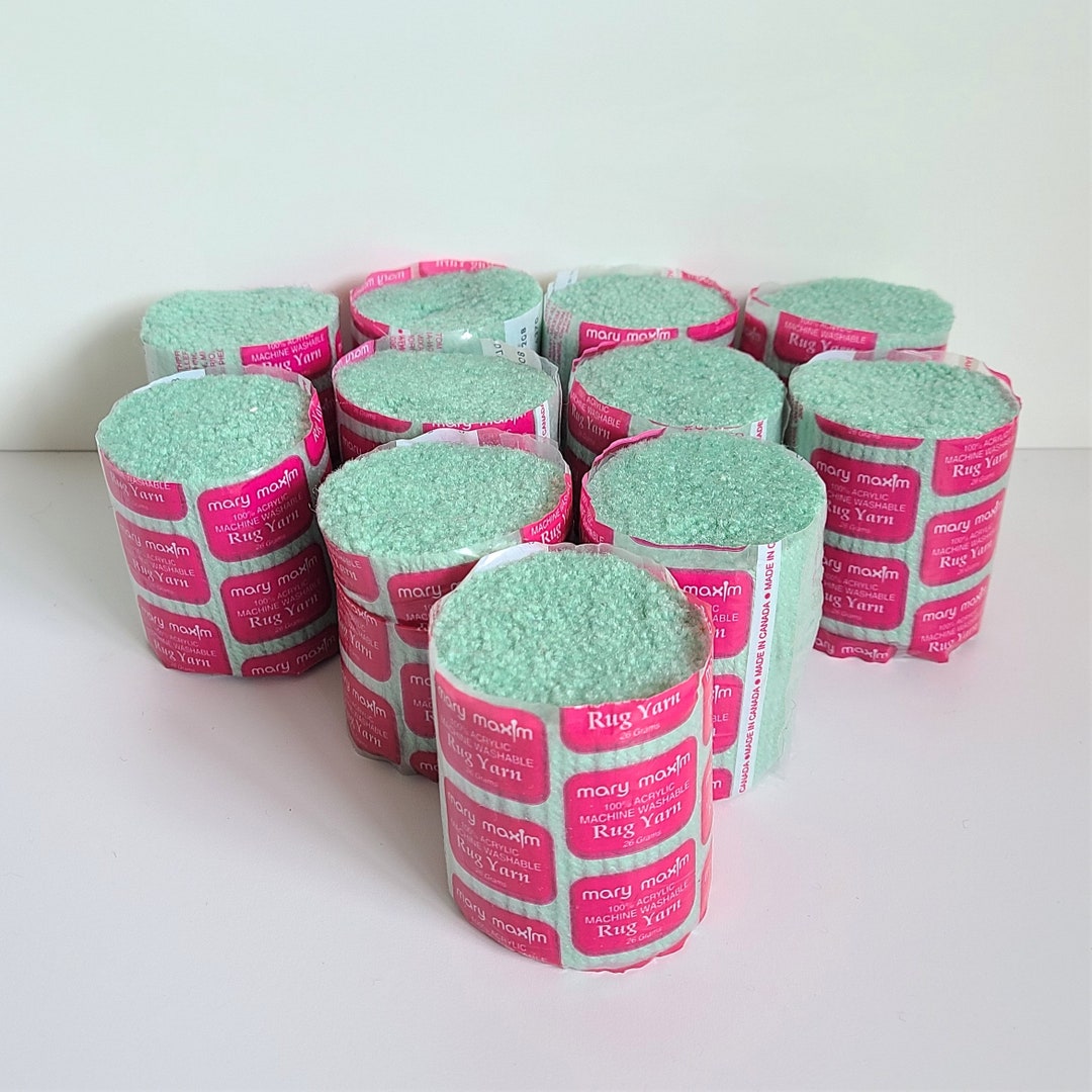 Latch Hook, Vintage Mary Maxim Pre-cut Rug Yarn, Green, Sold as Singles ...