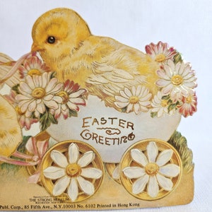 Vintage Merrimack Easter Greetings Cardboard Decor Candy/Gift Bag, Baby Chicks image 4