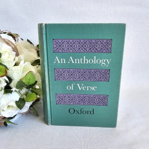 Livre à couverture rigide vintage « An Anthology of Verse », Oxford Poetry Book