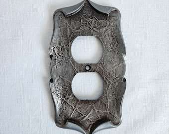 Outlet Cover, Vintage Amerock Metal Electrical Outlet Plate, Antique Silver, SOLD SEPARATELY