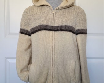 Icelandic Hilda Ltd. Wool Jacket, Vintage Knit Bomber Style Coat L
