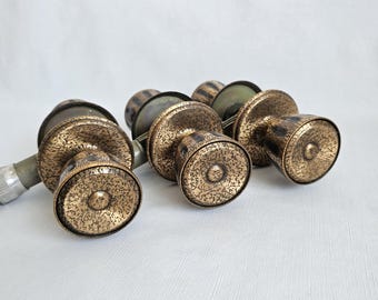 Ensemble de poignées de porte de passage Weiser vintage tulipe, finition cuivre craquelé