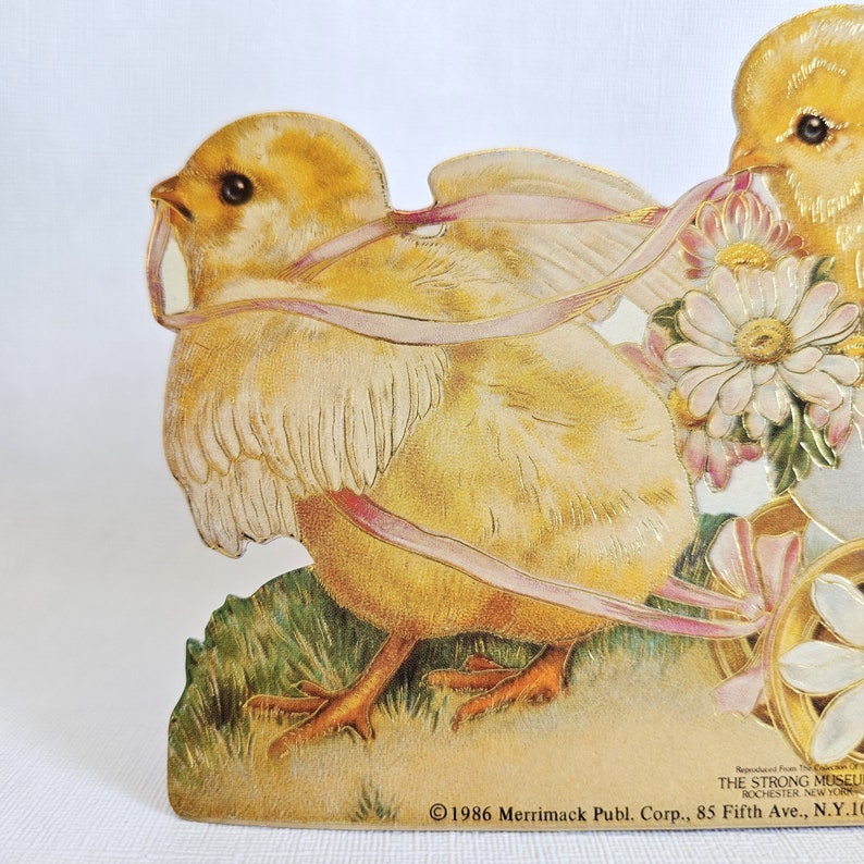 Vintage Merrimack Easter Greetings Cardboard Decor Candy/Gift Bag, Baby Chicks image 5