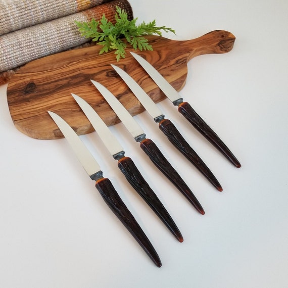 Stag horn knives Vintage group of 5 Stag horn knives Vintage group of 5