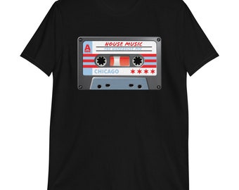 Chicago House Music Mixtape T-shirt unisexe à manches courtes - Rétro années 1980