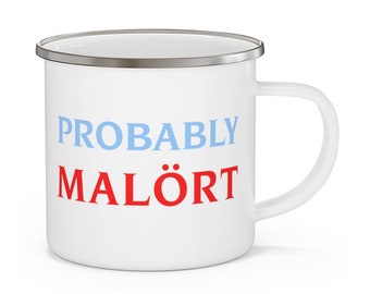 Tasse de camping en émail probablement Malort