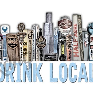 Chicago Drink Local Short-Sleeve T-Shirt Craft Beer, Brewery, Tap Handles image 5