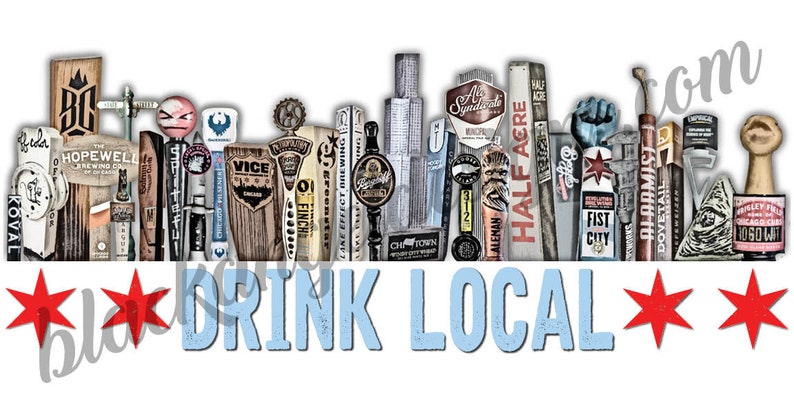 Chicago Drink Local Short-Sleeve T-Shirt Craft Beer, Brewery, Tap Handles image 5