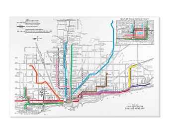 vintage CTA Transit Map Area Rug