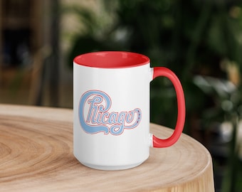 Chicago Script Mug with Color Inside