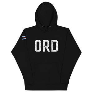 Chicago ORD O'Hare Unisex Hoodie Airport Code, Chicago Flag Sweatshirt image 4