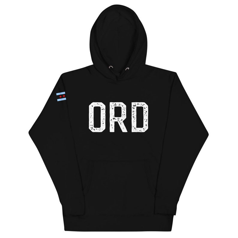 Chicago ORD O'Hare Unisex Hoodie Airport Code, Chicago Flag Sweatshirt image 4