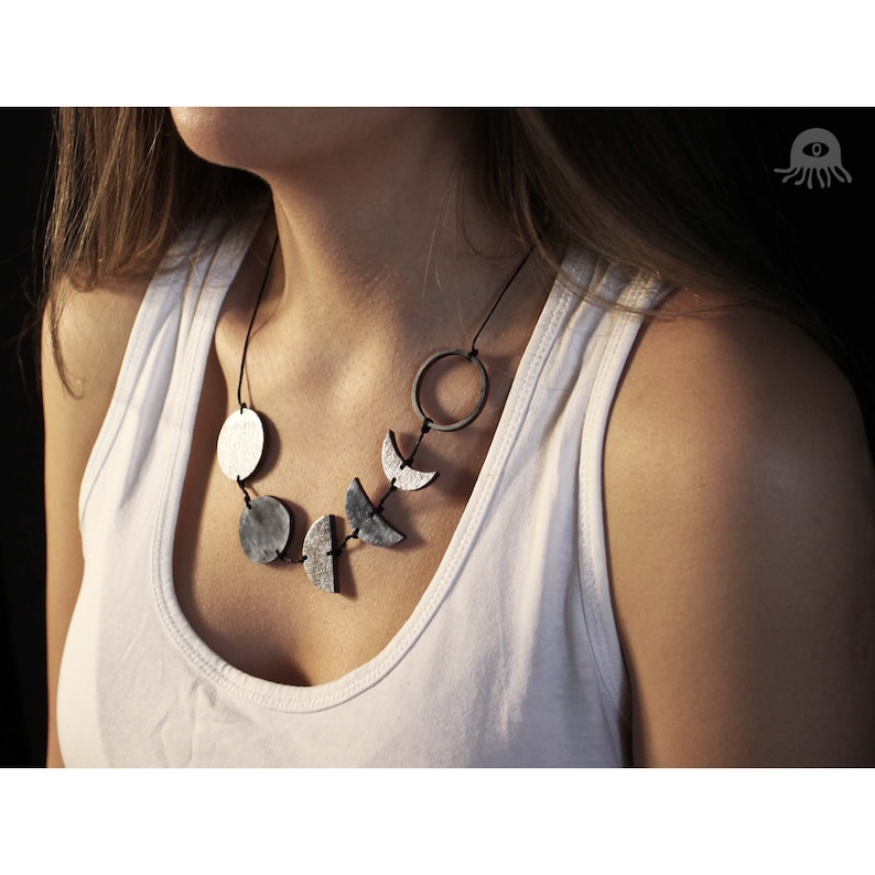 Moon Phase Necklace I Lunar Complete Cycle Pendant