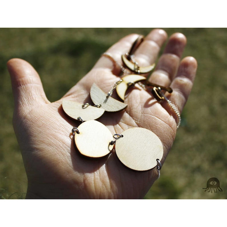 Moon Phase Necklace I Lunar Complete Cycle Pendant