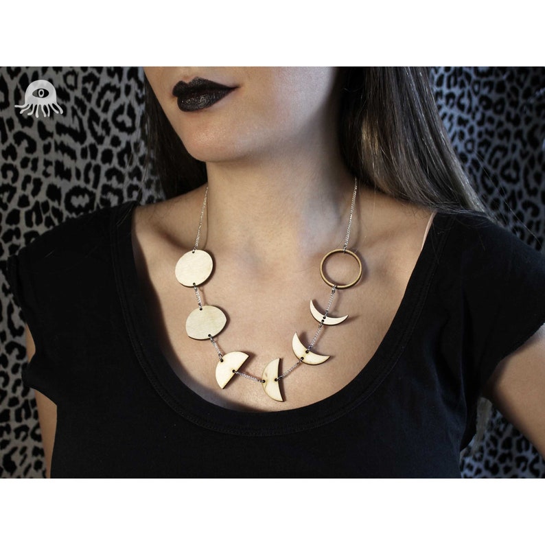 Moon Phase Necklace I Lunar Complete Cycle Pendant
