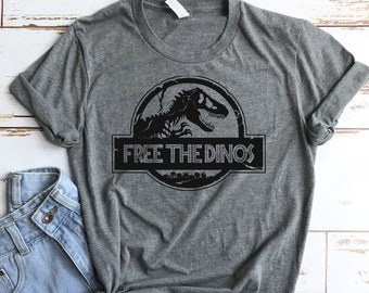 Free The Dinos Bella Canvas Jurassic Inspired Shirt- Universal Vacation Shirt