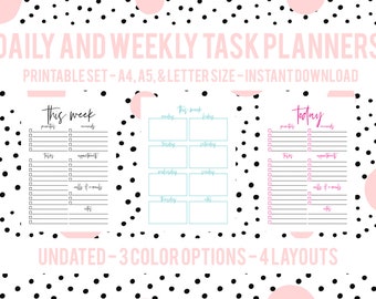 daily task planner weekly task planner daily task printable etsy weekly task planner