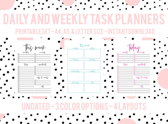 weekly planner printable daily planner printable weekly etsy