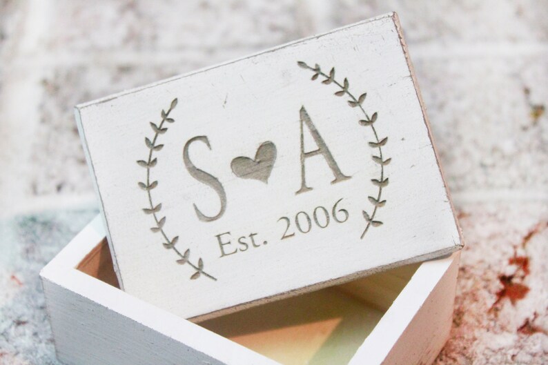 Rustic Ring Box Personalized Wood Jewelry Box Wedding Ring Etsy