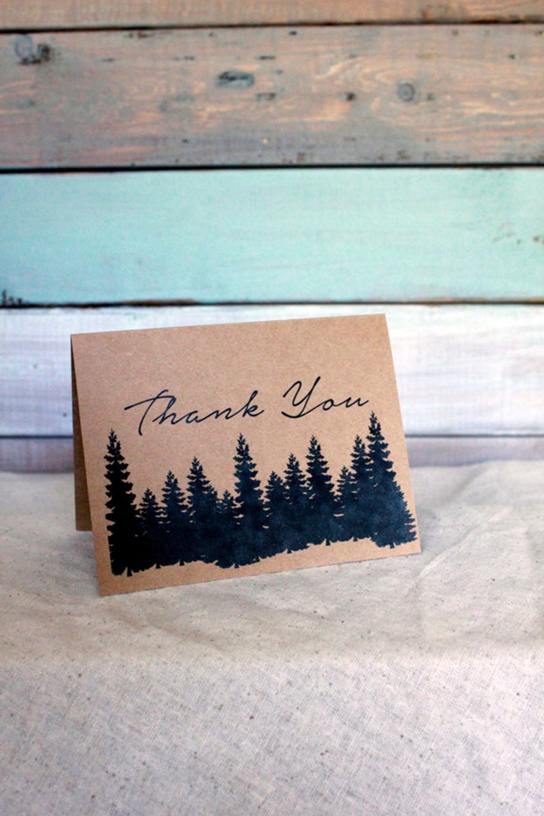 Thank You Cards Set of 10, Thank You Notes, Rustic Thank You Cards, Simple Thank You Notes, Blank Cards, Rustic Wedding Thank You Cards set image 3