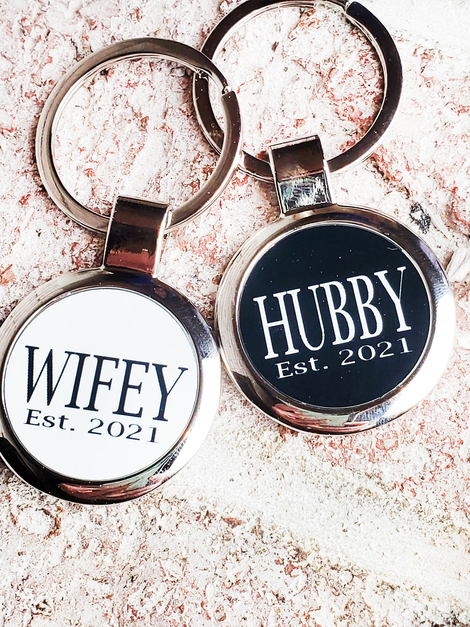 Husband and Wife Keychains Matching Keychain Wedding Gift Etsy
