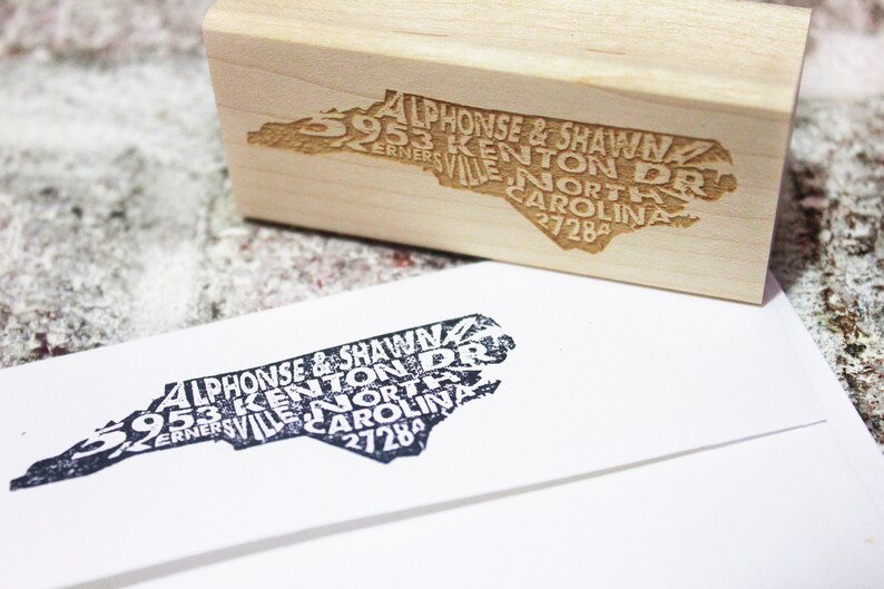 North Carolina State address stamp Custom return address Etsy