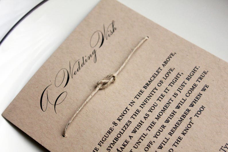 Rustic Wedding Favor Wish Bracelets set of 25 image 1