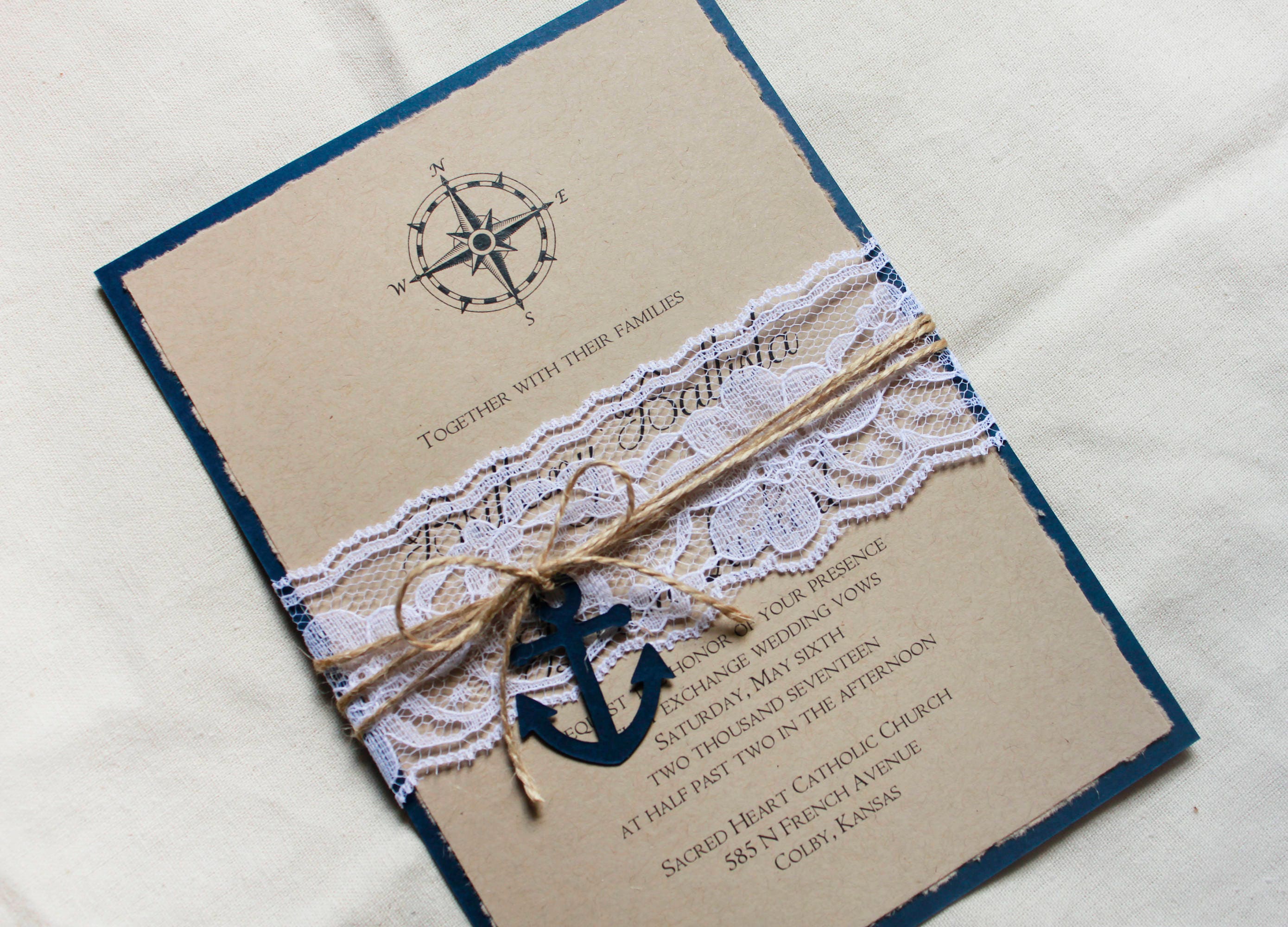 Nautical Wedding Invitation Sets 6