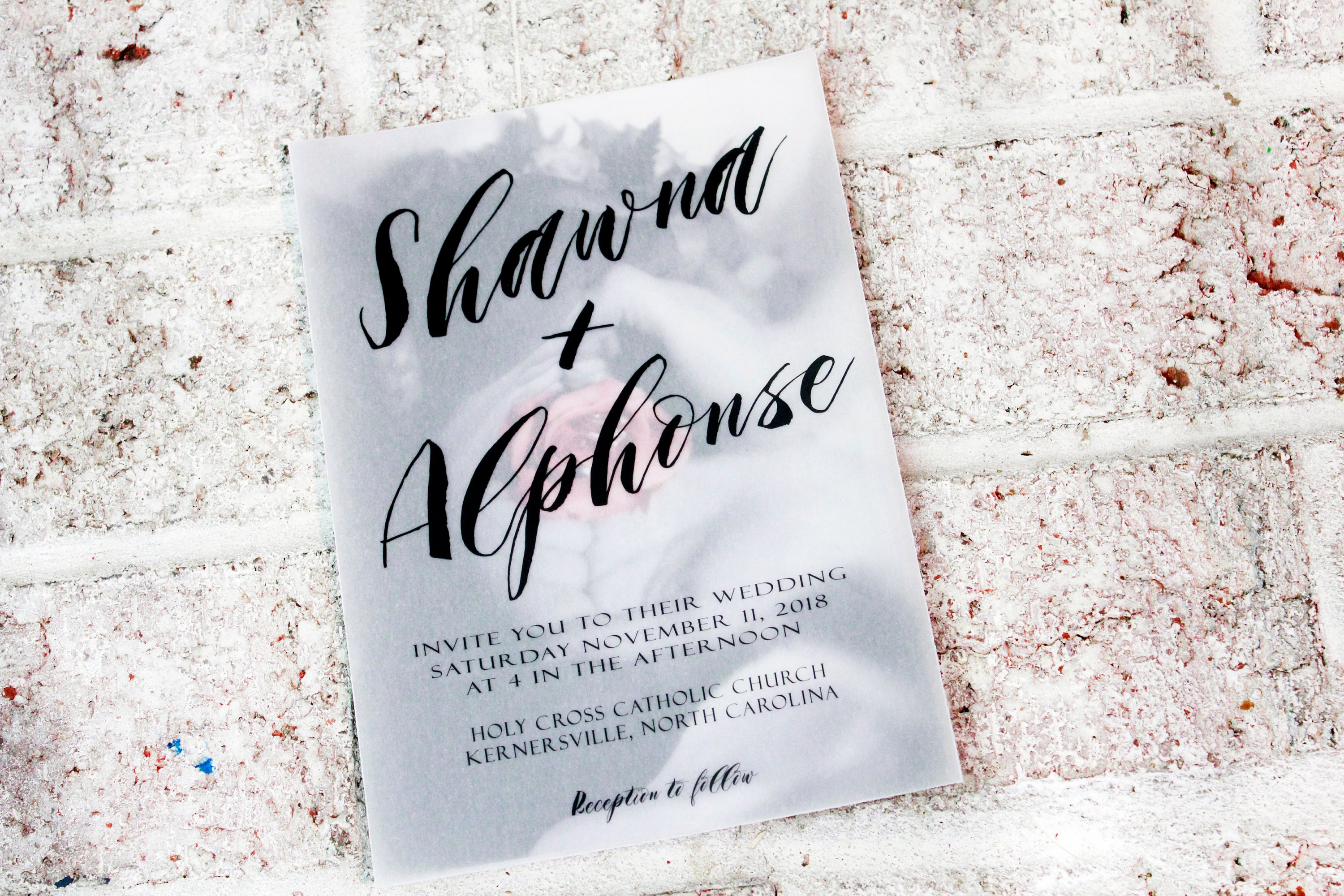 Vellum Overlay Wedding Invitation See through wedding Etsy