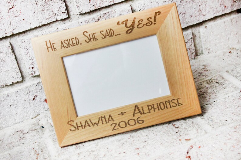 4x6 Laser Engraved Engagement Picture Frame Newlywed Photo Etsy