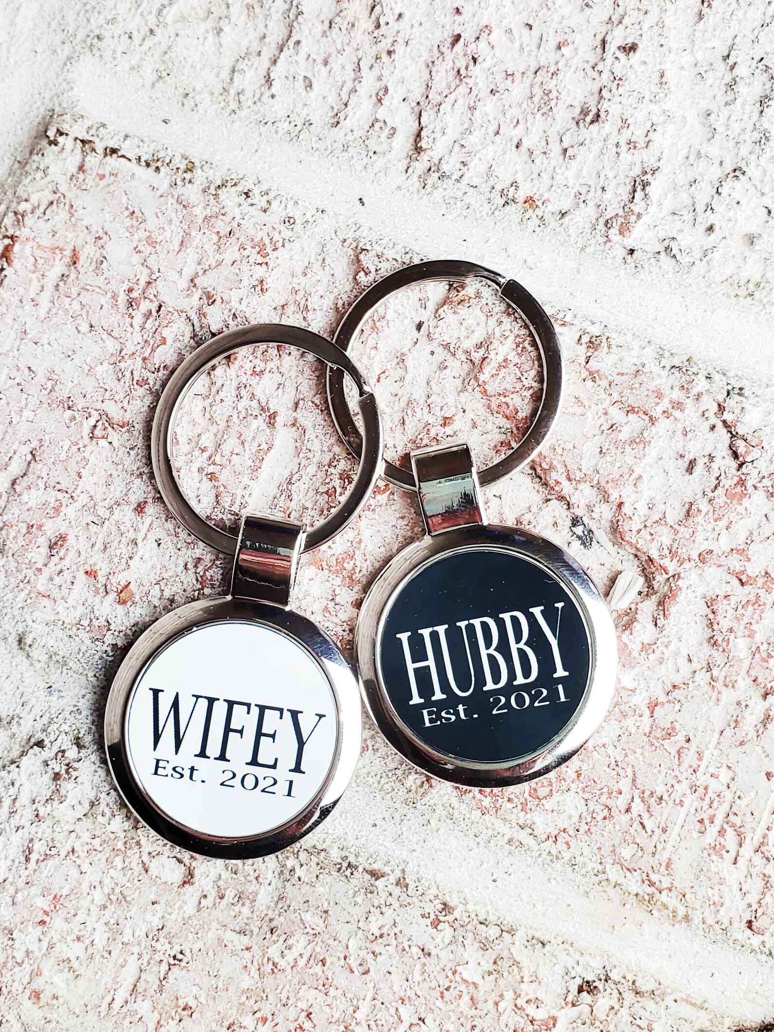 Husband and Wife Keychains Matching Keychain Wedding Gift Etsy