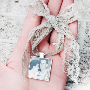 Memorial Charm, Wedding Bouquet photo charm, photo charm for Weddings, picture charm, wedding flower charm, photo keepsake, Wedding memorial