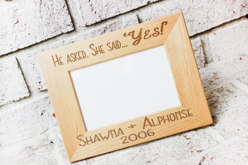 4x6 Laser Engraved Engagement Picture Frame Newlywed Photo Etsy