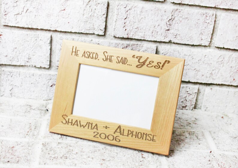 4x6 Laser Engraved Engagement Picture Frame Newlywed Photo Etsy