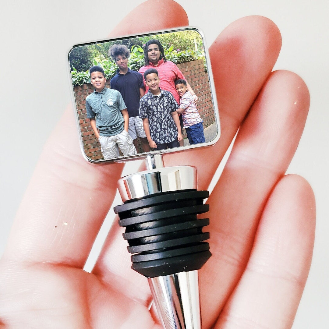 Photo Wine Stopper, 2 Sided Wine Stop, Newlywed Wine Stop, Just Married
