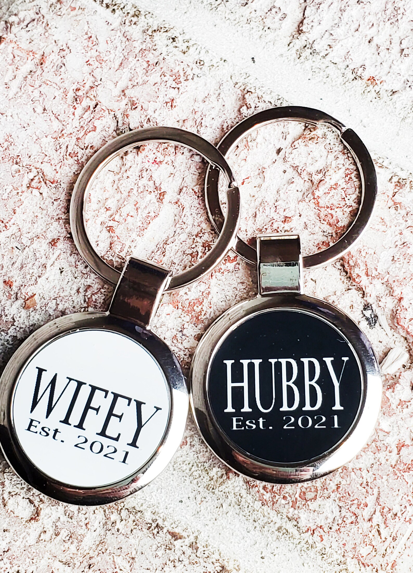 Husband and Wife Keychains Matching Keychain Wedding Gift Etsy