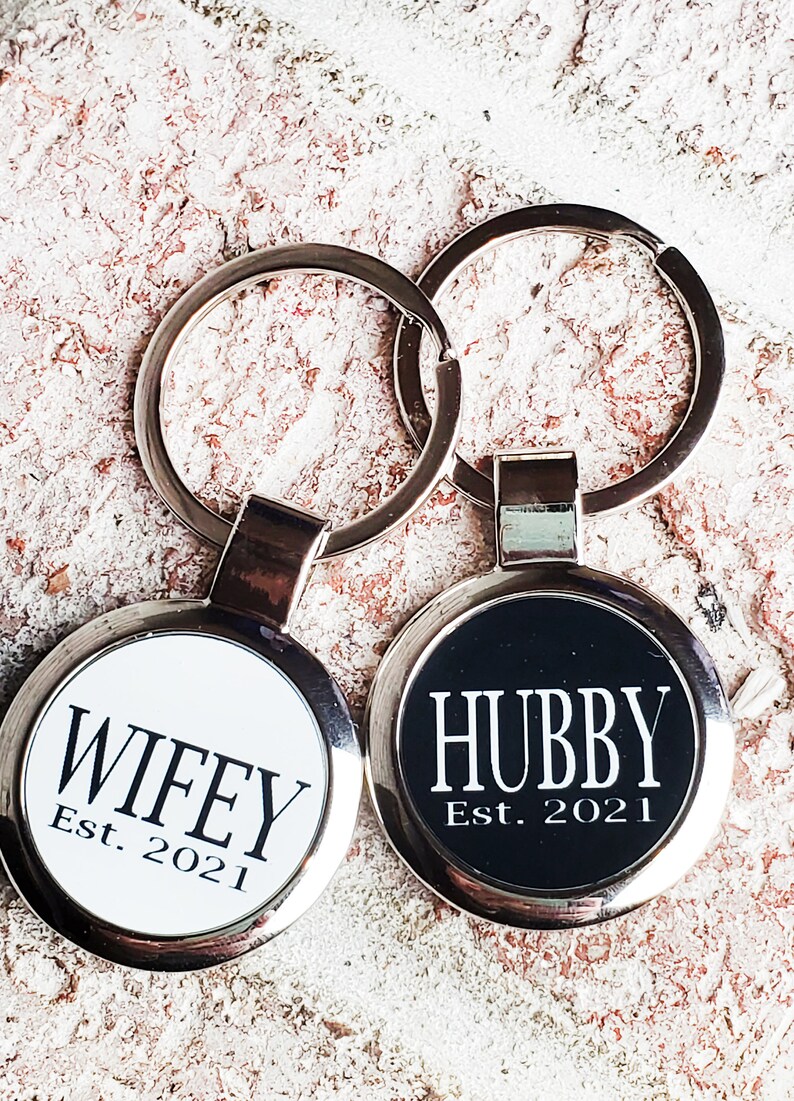 Husband and Wife Keychains Matching Keychain Wedding Gift Etsy