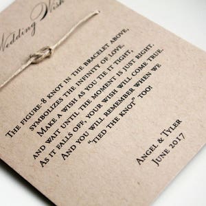 Rustic Wedding Favor Wish Bracelets set of 25 image 2