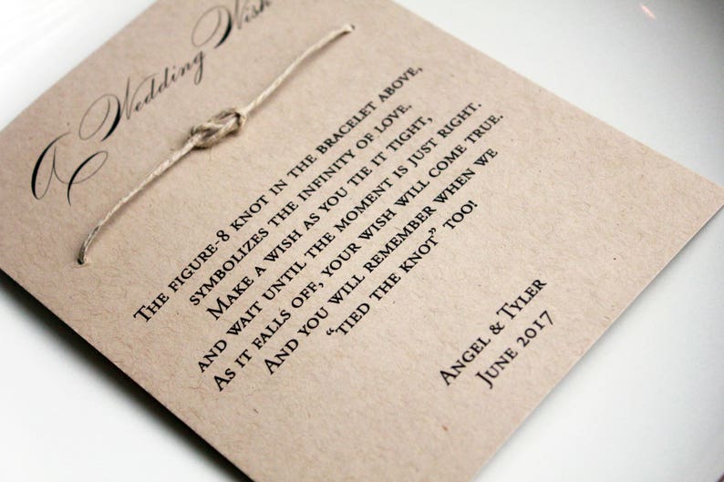 Rustic Wedding Favor Wish Bracelets set of 25 image 2