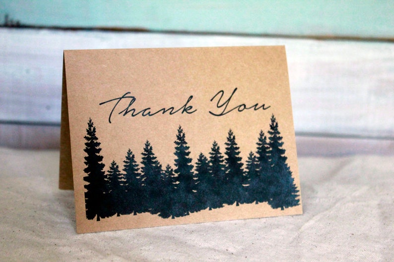 Thank You Cards Set of 10, Thank You Notes, Rustic Thank You Cards, Simple Thank You Notes, Blank Cards, Rustic Wedding Thank You Cards set image 2