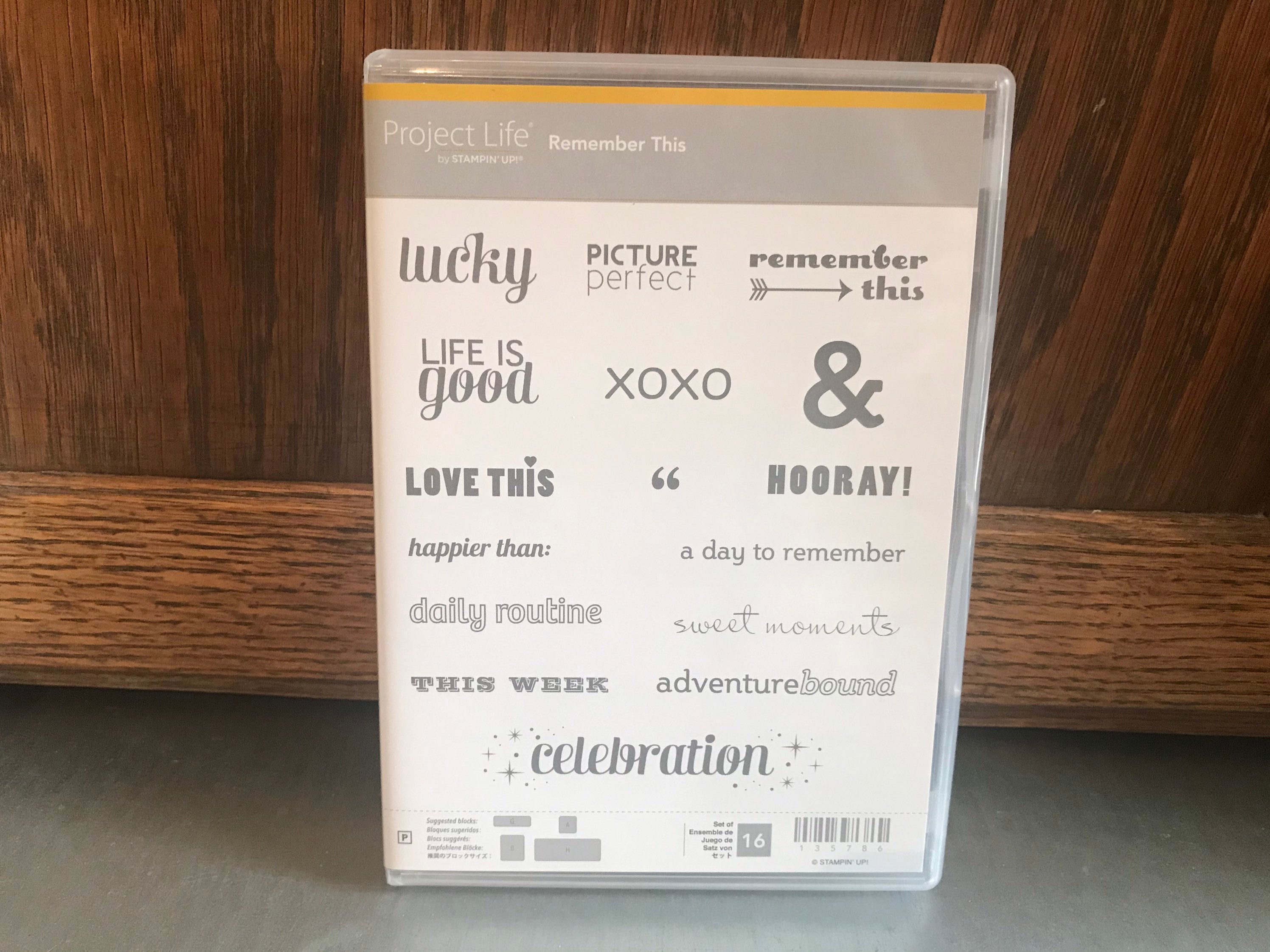 Project Life by Stampin' Up Remember This; Set of 16 Photopolymer