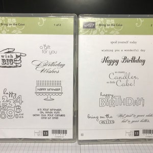 Bring on the Cake Stamp Set (Set of 13), Retired, Stampin&#39; Up, Clear Mount Rubber Stamp