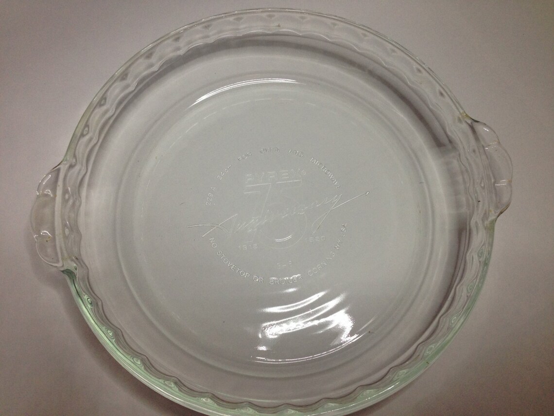 Pyrex Pie Plate 75th Anniversary 9.5 Diameter Fluted Etsy