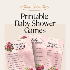 Baby Shower Game Bundle for Baby Girl
